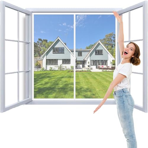 Mosquitera Magnetica Ventana 80x80cm Cortina Contra Mosquitos Cortina Mosquitera con Imanes Potentes Cierra Automáticamente Anti Mosquito Insecto Blanco