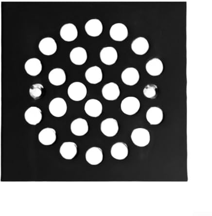 SMZhomeone Cubierta de drenaje cuadrada moderna para baño, rejilla de ducha de acero inoxidable resistente, diseño antiobstrucción 10 x 10 cm (cuadrado - negro)
