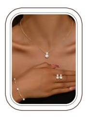 Krfy Schmuck Set Damen Gold Silber Schmuckset Edelstahl Perlen Halskette Armbänder Ohrringe Silberschmuck Kubik Zirkonia Bogen Damenkette Armband Ohrstecker Perlenkette Schmuck Damen