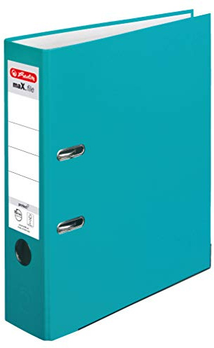 Herlitz Ordner maX.file protect A4 (mit Einsteckrückenschild) (8cm Breit, Türkis, 10er Pack)
