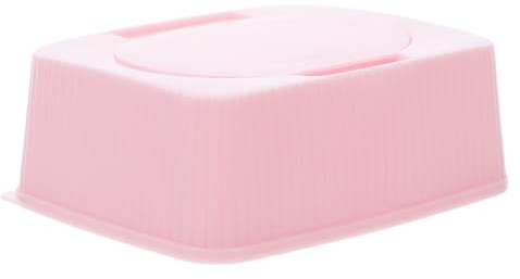 Rosa Feuchttuchbox mit Klappdeckel und Zugmechanik, Pp, 1 Stück | Staubdicht, für Wattepads und Gesichtspads, für Wickeln, Unterwegs und Ordentliche Ablage