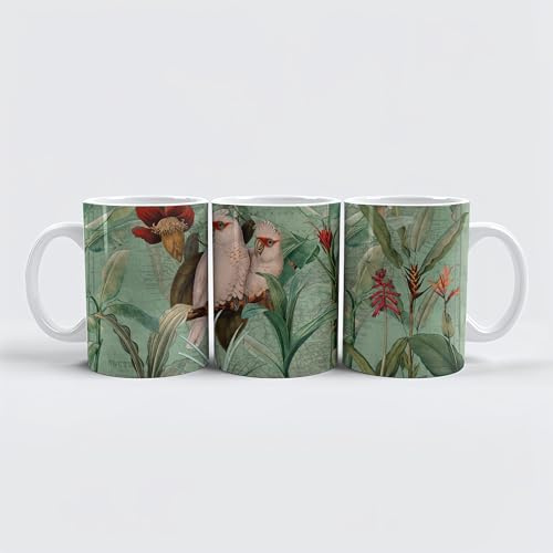 raxxa Premium-Tasse: Exotischer Kakadu Dschungel Garten