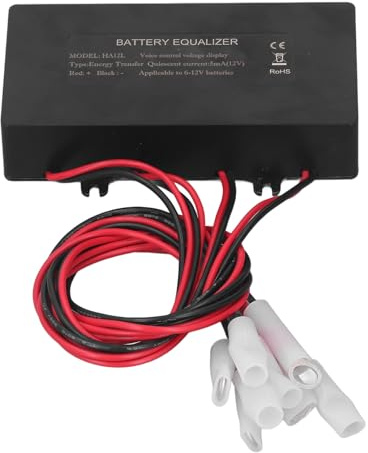 48V Battery Equalizer, Voltage Balancer for 4-6 - 12V Batteries Series Parallel Connection - Automatic Balance, Reverse Protection, Ideal for Solar and Vehicle Batteries