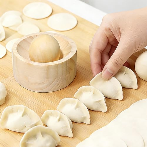 Machine À Raviolis Manuelle En Bois - Presse À Pâte Pour Dumplings Chinois Et Italiens | Fabriquez Des Raviolis Parfaits Et Rapides | Idéal Pour Maison, Appartement, Restaurant Et Fêtes