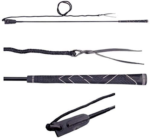 NETPROSHOP Longiergerte Kontaktstock 120 cm Gerte mit Gummigriff für Bodenarbeit, Groesse:120 cm, Farbe:Schwarz