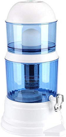 gototop distribuidor de agua con depósito, 16L, Purificador agua con un purificador de agua, blanco/azul