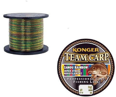 Angelschnur Konger Team Carp Camou Rainbow 600m Spule Monofile Karpfen Schnur (0,40mm / 15,30kg)