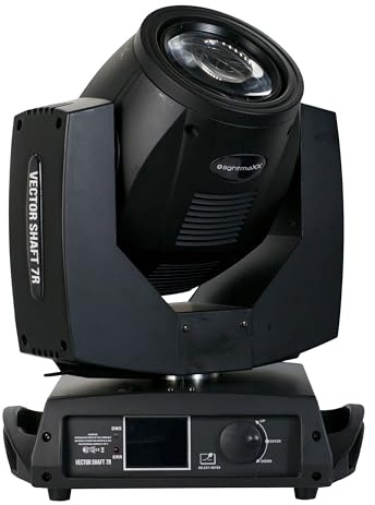 LightmaXX VECTOR Shaft 7R LED Moving Head, 230W Beam, 17 Gobos, 14 Farben, 8-Facetten Prisma, Mechanischer Dimmer, Frostfilter - Professionelle Lichtshow für Bühnen und Events