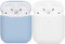 kompatibles Airpods Hülle,Watruer 2er-Pack Ultra-dünnes, weiches Silikon, stoßfestes, rutschfestes Schutzzubehör Abdeckungsetui für Apple Airpods 2 & 1-Ladekoffer - Hellblau + Weiß