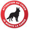 Panneau Attention Au Chien - Je Monte La Garde - Rigide et Rond - Diamètre 190 mm - Epaisseur 1.2 mm | Fabriqué en France | Panneaux de sécurité