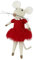Heaven Sends Wool Mouse in Dress Christmas Decoration