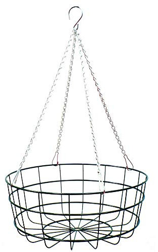 Pack of Two - 18 Heavy Duty Flat Bottomed Professional Hanging Baskets With Strong Clip On 4 Strand Chains