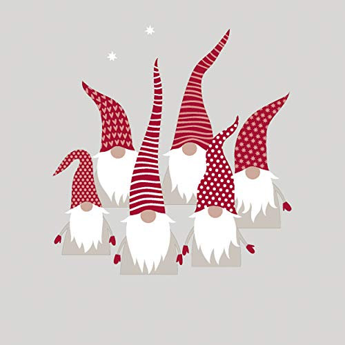Paper+Design 20 Stück 33cm x 33cm Lunch Servietten Weihnachtswichtel Rot und Grün 3-lagig Papier