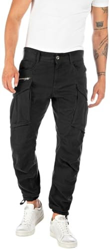 Replay Joe Pantaloni Cargo da Uomo Vestibilità Regolare Realizzati in Cotone Comfort, Nero (Black 098), 31W / 32L