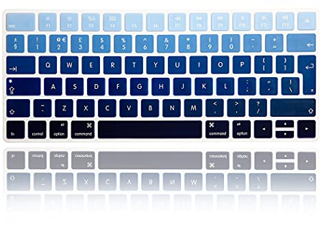 XHLWZR EU/UK English Language Silicone Keyboard Cover Skin for iMac Magic Keyboard and Magic Keyboard 2(U.S Version, Model: MLA22L/A-A1644),Gradient Blue
