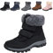 Fadezar Waterproof Walking Ankle Boots Womens Winter Warm Fur Lined Snow Boot Anti-Slip Hiking Outdoor Shoes Black 5.5 UK (Label Size 39)