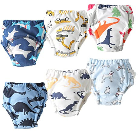 Hivia Töpfchen Trainingshose, 6 Stück Potty Training Pants Waschbar Töpfchen Trainingshose Kinder, Trainingshose Töpfchen Kinder für Jungen 3-4 Jahre alt|100