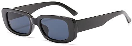 YAMEIZE Rechteckige Sonnenbrille für Damen Herren 2er-Pack 90er Vintage Kleines Quadrat Kleine Gläser UV400-Schutz…