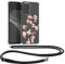 kwmobile Coque Collier Compatible avec Samsung Galaxy A53 5G Coque - Housse en Silicone avec Cordon de Collier - Rose Clair-Blanc-Transparent