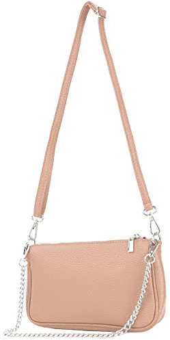 modamoda de - T237 - Umhängetasche Klein Small aus ital. Leder, Farbe:Rosabeige