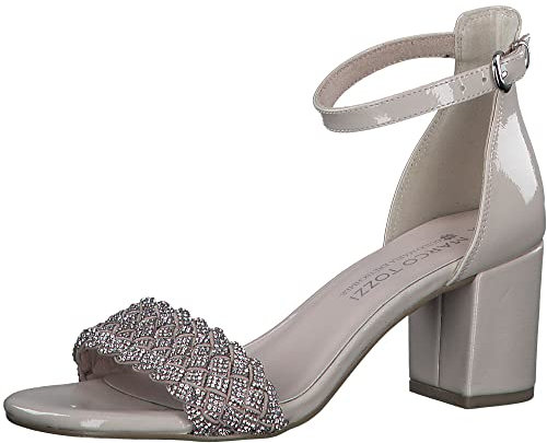MARCO TOZZI Damen Sandale mit Blockabsatz weiches FEEL ME Fu bett ideal für Business und Freizeit, Pink, 40 EU