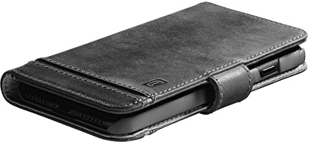 cellularline - Supreme - iPhone 14 Pro Max - Smartphone-Tasche mit Taschen aus echtem Leder - Schwarz
