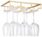 FOMANSH Support pour verres à vin – Porte-verres à pied à suspendre sous une armoire en métal avec vis, support de rangement en fer inoxydable avec 3 rangées pour cuisine, bar, restaurant Doré