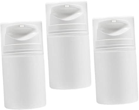 LALAFINA 3pcs Vacuum Lotion Bottle Cosmetic Air Pump Jars Skincare Sub Bottles Lotion Pump Containers Skull Decor Airless Pump Bottle 100ml Foam Pp Filling Travel Cream Jar White