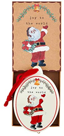 Mud Pie Vintage-Weihnachtsdekoration, Freude, 14 x 9 cm