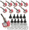 JMELEHW 10 mini interruttore a rotazione DPDT 6 pin 2 pass-pass AC 125V 5A con cappello rosso