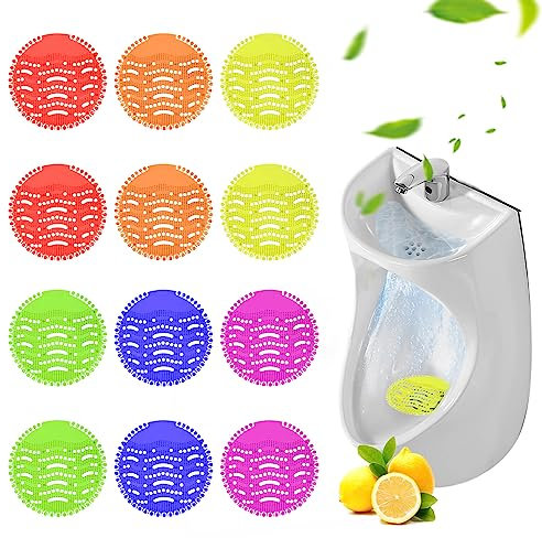 Urinalsieb mit Duft,12 Stück Urinaleinlage Pissoirsieb, Urinal Einsatz mit Spritzschutz, Stücke Urinalsieb Einsatz mit Duft, Urinalsieb Spritzschutzmatte,Spritzschutz Lufterfrischer
