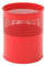 PROREGAL Runder halbperforierter Papierkorb aus Metall | 10 Liter, HxØ 27,5x23,5cm | Rot