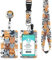 DUOUPA Ausweishülle mit Band, Ausziehbarer Schlüsselanhänger Badge Holder, Schlüsselband mit Karabiner für Frauen, Lehrer, Krankenschwester, Doktor, Student(Lustige Katze)