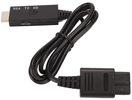 Tosuny N64 zu Konverter, N64 Spielekonsolen Videosignal zu Adapter, Unterstützt 720P/1080P Umschaltung, Stromversorgung über USB, Plug and Play, HD Videoadapter für HDTV