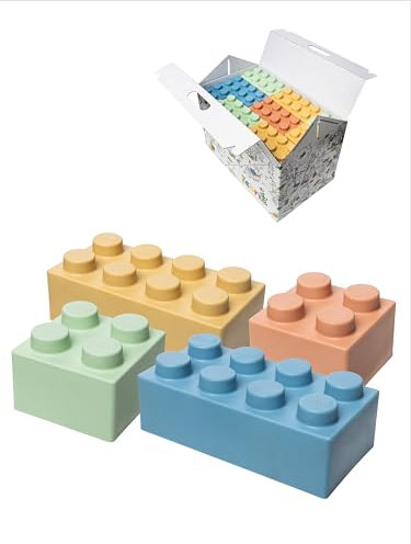 Zebrix XXL 50 Klemmbausteine Edition 4 Pastellfarben I 50 Große Soft Touch Bausteine Indoor und Outdoor I Für Babys & Kinder ab 6 Monaten I Made in Germany