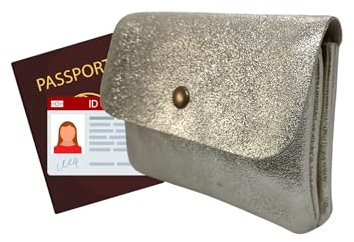 Générique Portefeuille Femme en Cuir irisé, Porte Carte d'identité (Or)