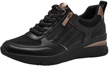 Tamaris Damenschuhe sportlicher Schnürer Schwarz Freizeit, Schuhgröße:42 EU