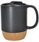 fxwtich Taza de café de cerámica con tapa y base de posavasos de corcho, tazas de café de 12 onzas, taza de café con tapa extraíble aislada de 350 ml, mango de agarre mate, parte inferior de corcho,