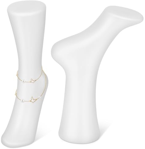 MAGICLULU Sockenmodell Anzeige Fußmodell Für Socken Fußmannequin Mit Realistischer Form Glatter Oberfläche Und Stabilem Stand Für Einzelhandel Messen Schuh- Und Schmuckpräsentation 2 Stück