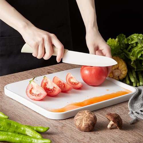 Tablas De Cortar Pequeñas Para Cocina, Tabla De Cortar De Plástico Duradero, Tabla De Cortar De Cocina Para Verduras Y Frutas, Tabla De Cortar Blanca Antideslizante(Pequeño 25 cm/9,8 pulgadas)