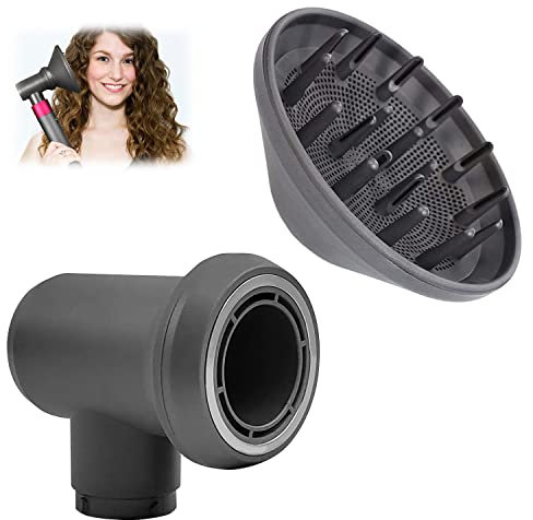 Diffusor Föhn Aufsatz für Dyson Airwrap Styler, der Sich in Einen Haartrockner für Dyson Airwrap HD03 HD08 HS01 Verwandeln Lässt, mit Adapter, für Schöne Locken oder Wellen