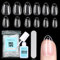 TOMICCA Kit Capsule Americaine Ongle avec Colle, 240 Pièces Courtes Amande Tips Ongles Artificiels & 7g Colle Faux Ongles, Qualité Professionnelle Salon, 12 Tailles