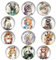 Jisrcha 12 Stück Set Kühlschrankmagnete, Sternenhimmel and Tier Muster Bunt Magnete Kuehlschrank, Fridge Magnet, Lustige Round Magnete für Magnettafel, Refrigerators, Whiteboards, Kitchen, Büro (C)