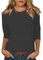 Halloween Womens 3/4 Sleeve Tops Women's Lightweight Solid Color Tops 3/4 Sleeve Casual Gym Fashion Daily Ladies Summer Round Neck T-Shirts 02-Gray L