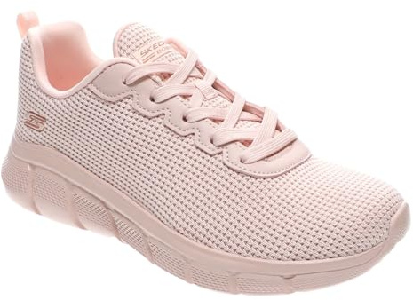 Skechers Women's Bobs Sport Sneakers – Visionary Essence Lace-up Knit, Vegan & Washable, Helles Pink, 36 EU
