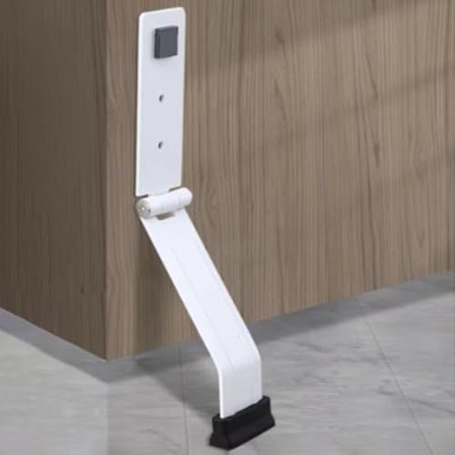 Butée de porte, sans perçage pour garder la porte ouverte, butée de porte à deux volets avec embout en caoutchouc pour terrasse, garage, salle de bain, 125 x 42 mm (blanc)