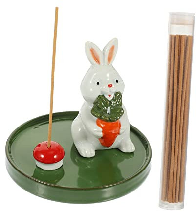 FUNOMOCYA Keramischer Weihrauchhalter Cartoon-Design Räuchergefäß Ornament Haushaltsdekoration Aromatherapie-Set