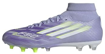 adidas F50 SPARKFUSION League W Mid Firm Artificial Ground Football Boots, Botas de fútbol Mujer, Violet Tone/Lucid Lemon/Purple Rush, 44 EU