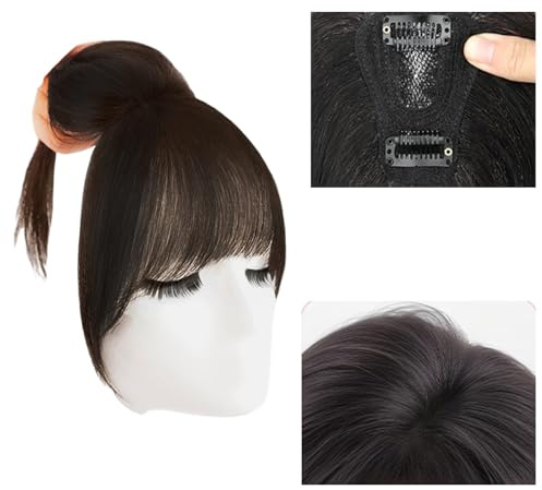 Xytraiihw Natural,10 Inch, Extensiones De Cabello con Clip para Mujeres, Extensiones De Cabello con Flequillo con Clip, Pieza De Cabello con Flequillo Frontal, Horquilla Invisible para Uso Diario
