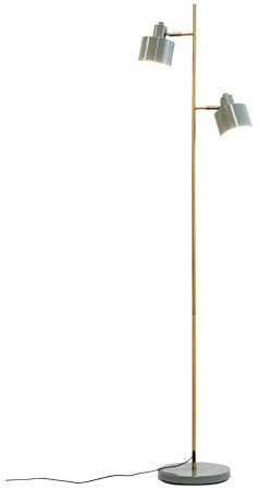 Dyberg Larsen Stehlampe Ocean Grau/Messing Stehlampe wohnzimmer Ohne Leuchtmittel - E14/40W - Dänisches Design - bodenlampe Modern - Deko schlafzimmer oder wohnzimmer